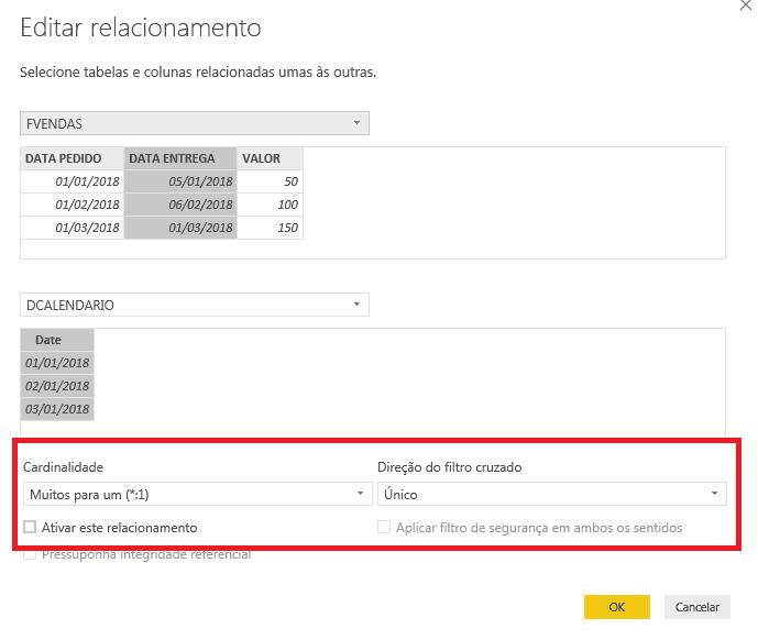 Editar relacionamento na tabela