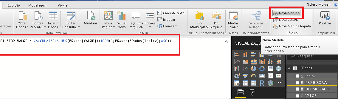 Fórmula PRIMEIRO VALOR