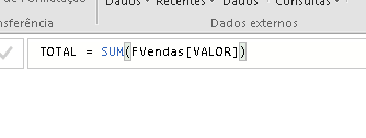 soma dos valores de venda