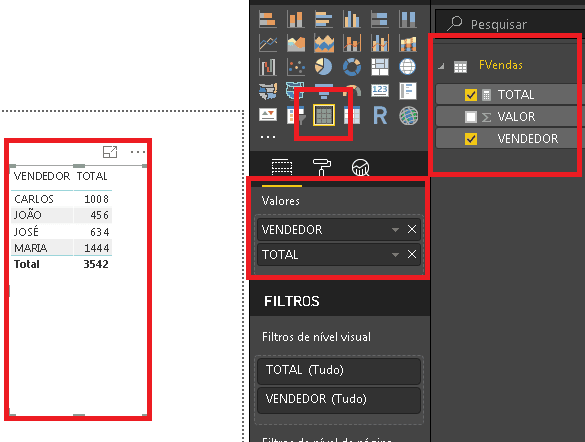 Adicionar tabela por vendedor 