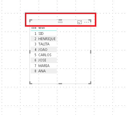 Power BI com cabeçalho 