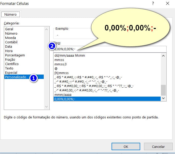 Formatar célula da tabela dinâmica