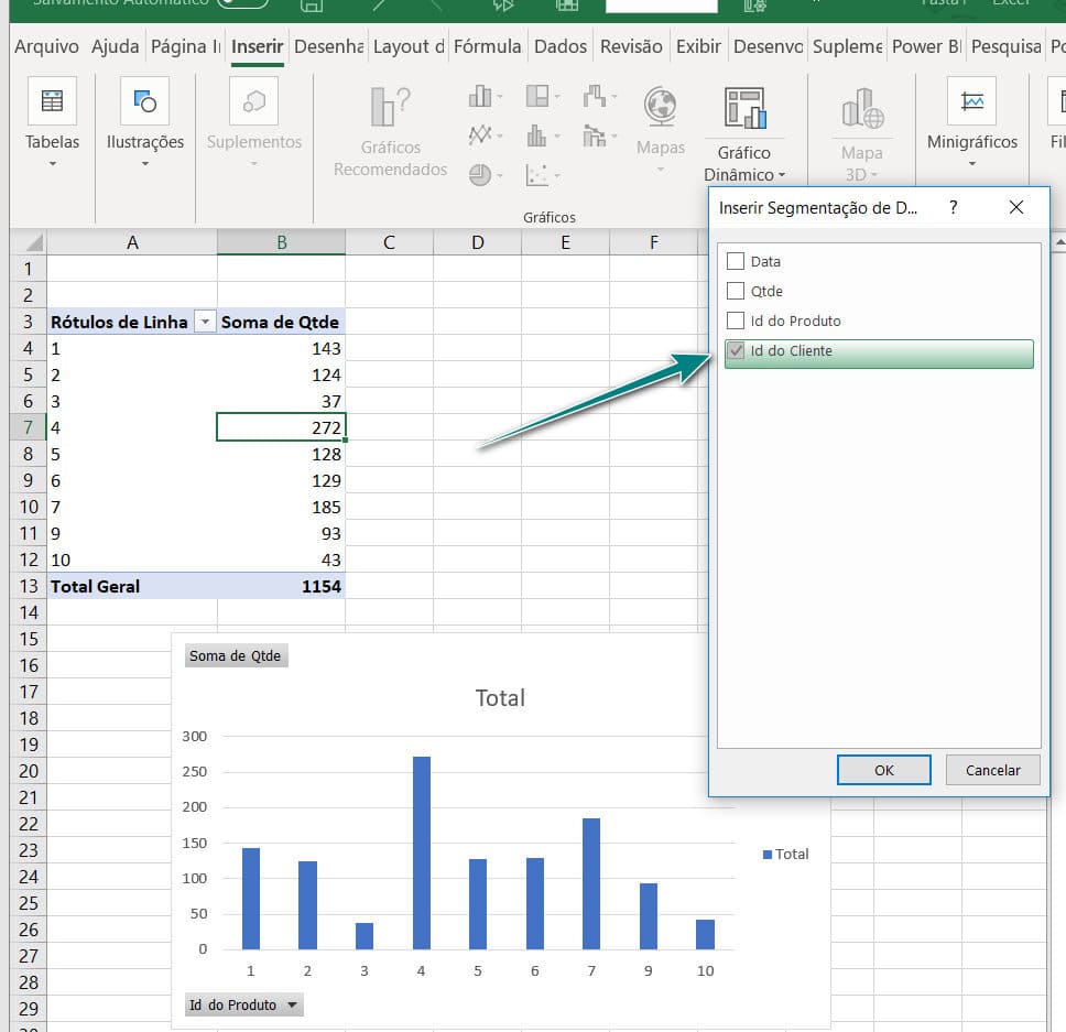 Segmentação no excel