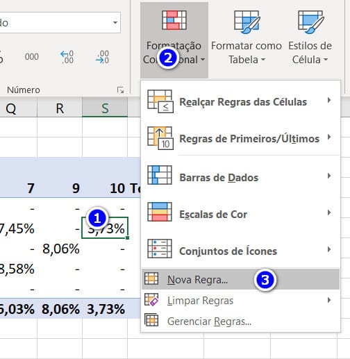 Aplicar formatação da célula da tabela dinâmica