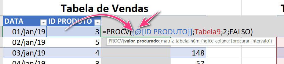 Lógica da fórmula PROCV
